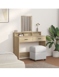 Tavolo da Trucco con cassetto Rovere Sonoma 100 x 41 x 140 cm 2