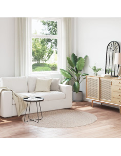 Tappeto Shaggy Antiscivolo Crema 160 x 160 cm PP 2