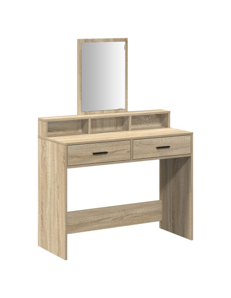 Tolettiera  con cassetti in rovere Sonoma 100x41x140 cm