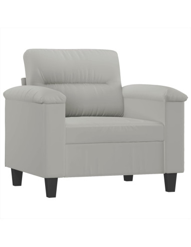 Set Divani 4 pz con Cuscini Grigio Chiaro in Tessuto Microfibra