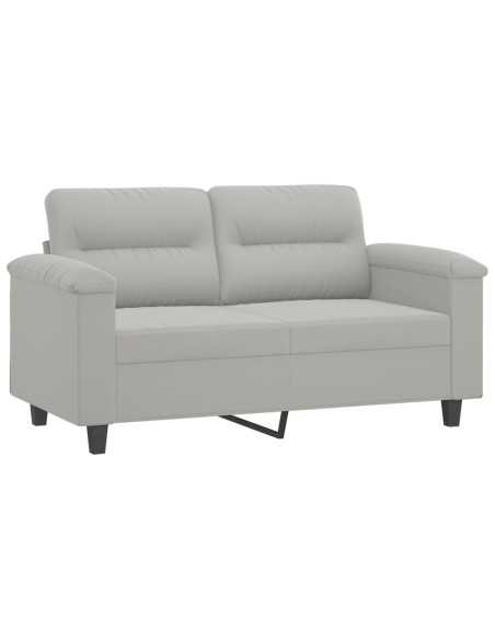 Set Divani 4 pz con Cuscini Grigio Chiaro in Tessuto Microfibra