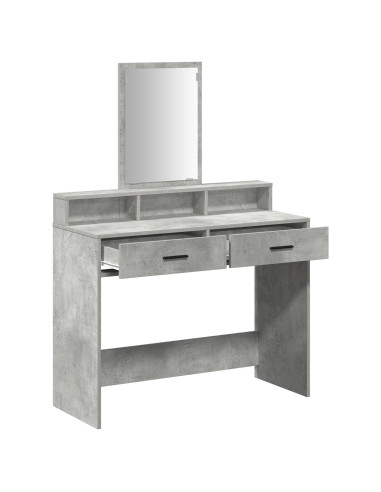 Tavolo da Trucco con cassetto Grigio cemento 100 x 41 x 140 cm