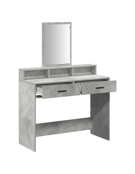 Tavolo da Trucco  con Cassetti Grigio Cemento 100x41x140 cm