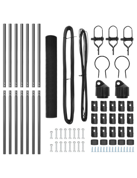 Set di Pali da Recinzione Grigio Set di 2 Grigio Metallo 10 x 1 m