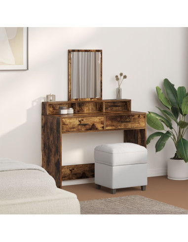 Tavolo da Trucco con cassetto Rovere fumé 100 x 41 x 140 cm