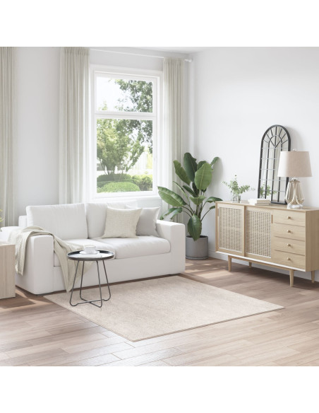 Tappeto Shaggy Antiscivolo Crema 160 x 160 cm PP