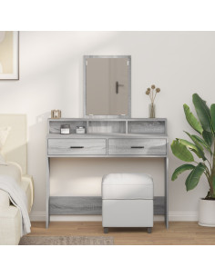 Tavolo da Trucco con cassetto Grigio Sonoma 100 x 41 x 140 cm 2