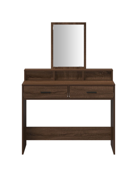 Toilette  con cassetti in rovere marrone 100x41x140 cm