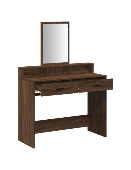 Toilette  con cassetti in rovere marrone 100x41x140 cm