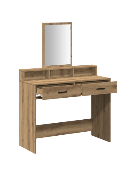 Tavolo da trucco  con cassetti in Rovere Artigianale 100x41x140 cm