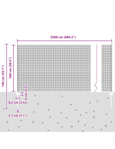 Recinzione con Posto Argento 1 x 25 m Acciaio