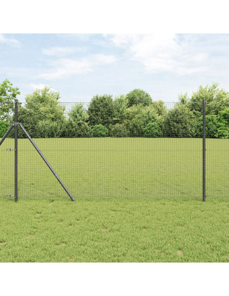 Set di Pali in Metallo Set di 2 Grigio Metallo e plastica