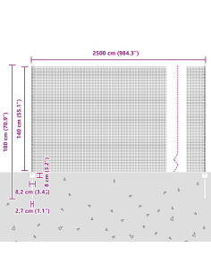 Recinzione con Posto Argento 1,4 x 25 m Acciaio