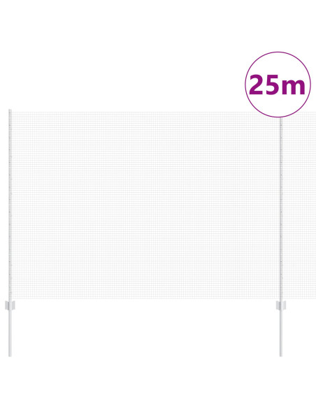 Recinzione  in Filo Saldato con 22 Post in Acciaio Argento 1.5x25 m