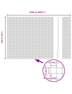 Recinzione con Posto Argento 1,6 x 25 m Acciaio