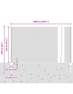 Recinzione con Posto Verde 1,2 x 10 m Acciaio e PVC 2