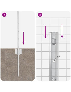 Recinzione con Posto Argento 0,4 x 25 m Acciaio 2