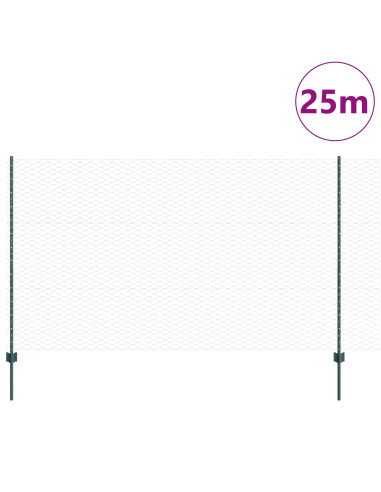 Recinzione con Posto Verde 1,4 x 10 m Acciaio e PVC
