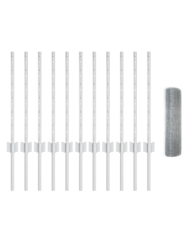 Recinzione con Posto Argento 0,5 x 25 m Acciaio