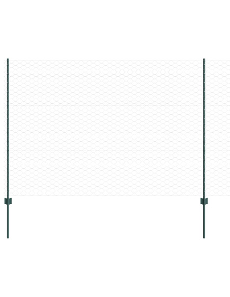 Pali da Recinzione  5 pz U-Channel Verde 150 cm Acciaio, Recinzione Esagonale  Verde 1,5x10 m Acciaio