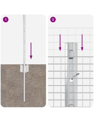 Recinzione con Posto Argento 0,6 x 25 m Acciaio