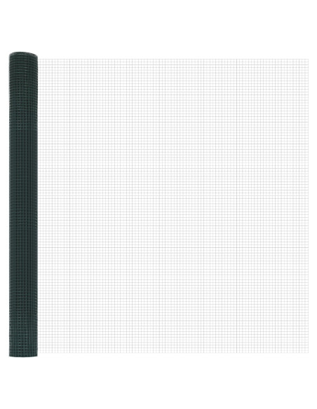 Recinzione in rete saldata  con 11 pali a U verde 1.5x25 m in acciaio