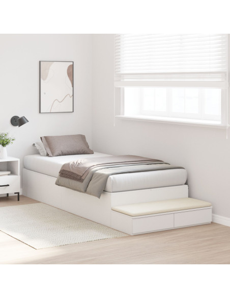 Struttura Letto con Contenitore  Bianca Legno 190 x 75 cm