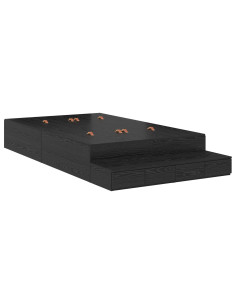 Struttura letto con contenitore con cassetto Rovere Nero 120 cm