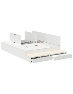 Struttura letto con contenitore Bianco 135 cm Legno multistrato