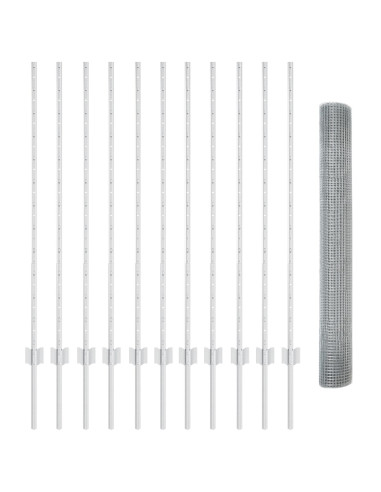 Recinzione con Posto Argento 1,2 x 25 m Acciaio