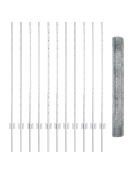 Recinzione metallica saldata  con 22 U posts argento 1.2x25 m in acciaio