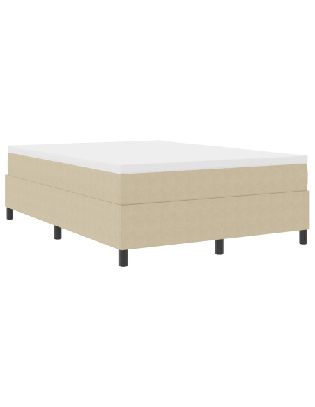 Letto con rete a molla e materasso Verde Chiaro Grigio 140x200 cm Tessuto Corduroy