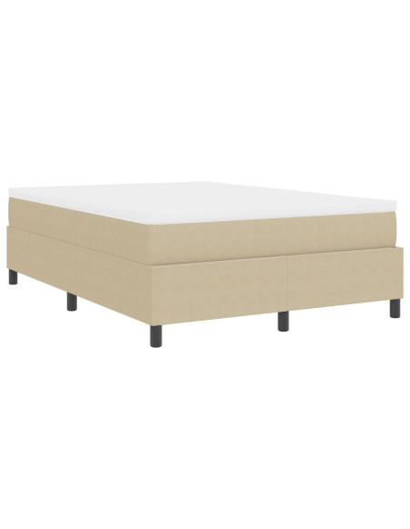 Letto con rete a molla e materasso Verde Chiaro Grigio 140x200 cm Tessuto Corduroy