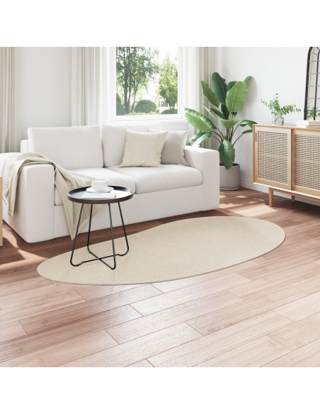 Tappeto Beige 100x200 cm in Poliestere Antiscivolo