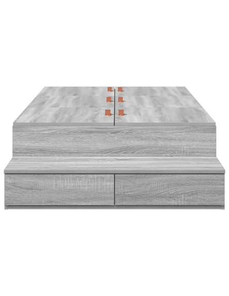 Struttura letto con contenitore  Grigio sonoma Legno 90 x 190 cm