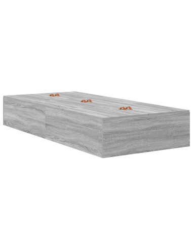 Struttura letto con contenitore Grigio Sonoma 90 cm