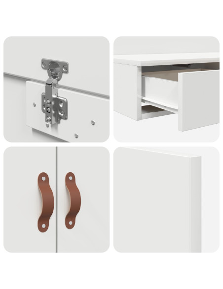 Struttura Letto con Contenitore  Bianca Legno 190 x 75 cm