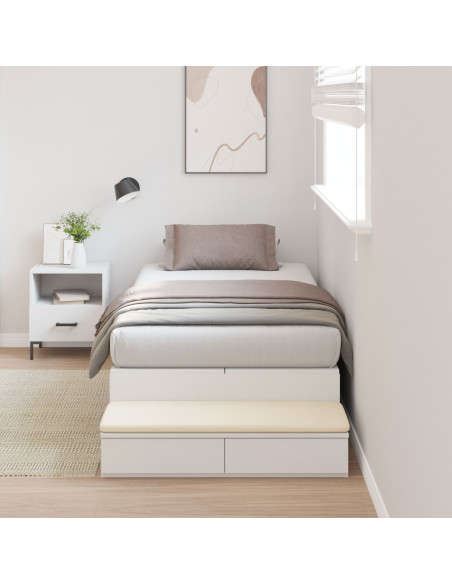 Struttura Letto con Contenitore  Bianca Legno 190 x 75 cm
