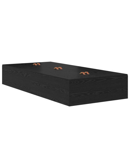 Struttura letto con contenitore con cassetto Rovere Nero 75 cm