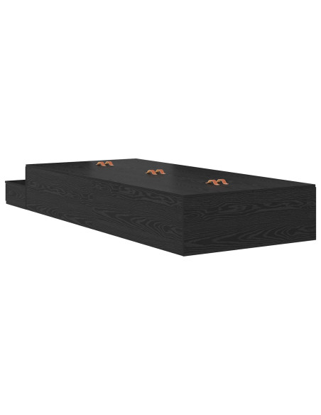 Struttura Letto Contenitore  Rovere Nero Legno ingegnerizzato