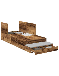 Struttura letto con contenitore Legno vecchio 80 cm