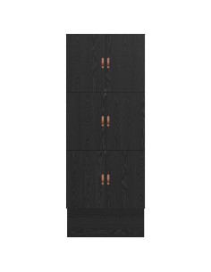 Struttura letto con contenitore con cassetto Rovere Nero 90 cm