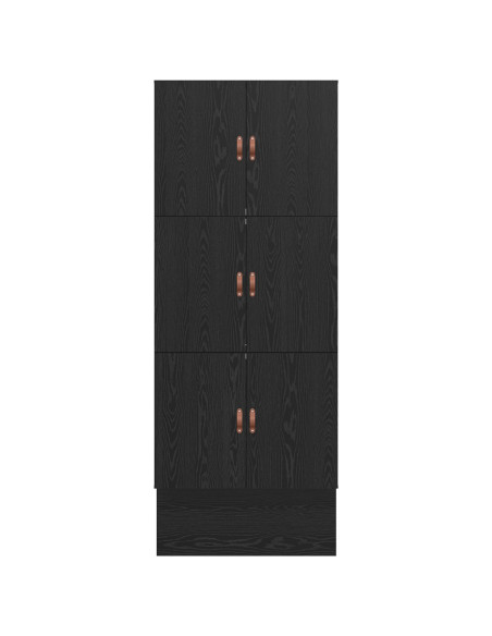 Struttura letto con contenitore con cassetto Rovere Nero 90 cm