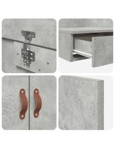 Struttura letto con contenitore Grigio cemento 90 cm