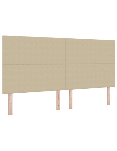 Letto a molle con testiera Grigio chiaro e bianco 200 x 200 cm