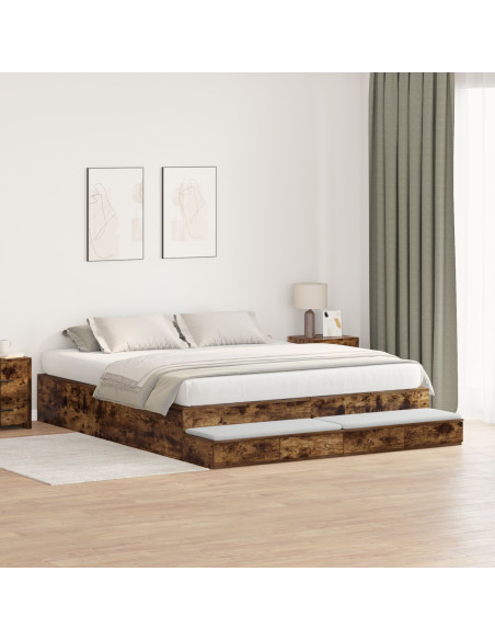 Letto Rovere Affumicato 200x200 cm