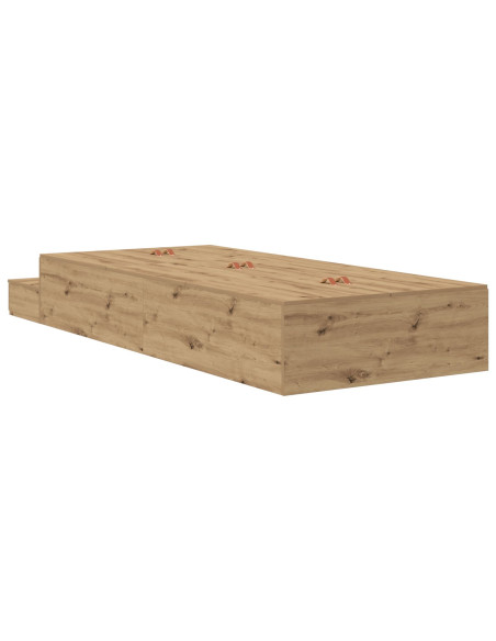 Struttura Letto  Rovere Artigianale Legno 75 x 190 cm