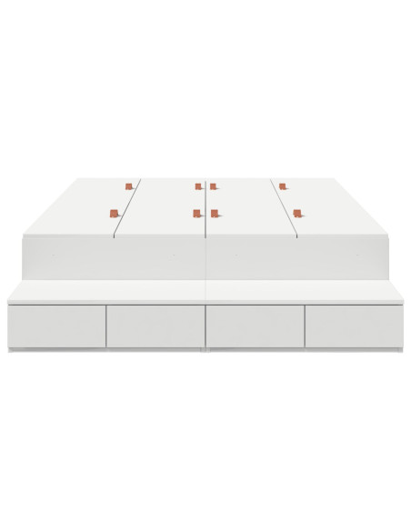 Struttura letto con contenitore Bianco 120 cm Legno multistrato