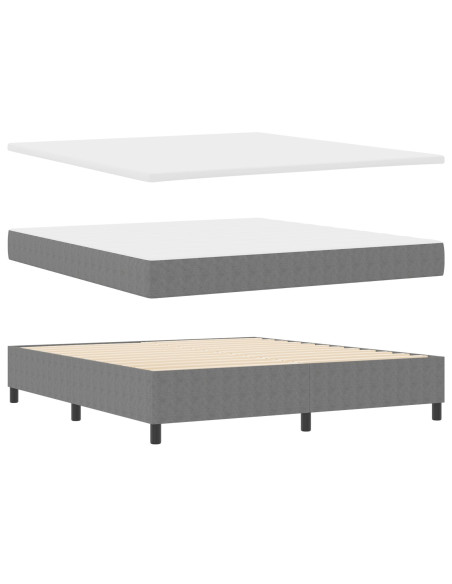 Letto Box Spring  con Materasso & Luce LED Grigio Chiaro Super King Tessuto Corduroy