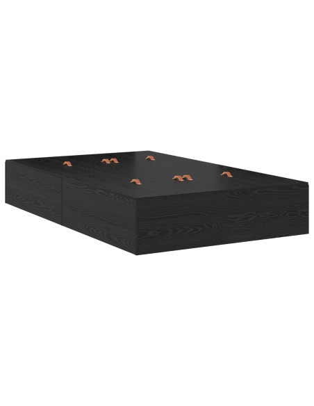 Struttura letto con contenitore con cassetto Rovere Nero 120 cm